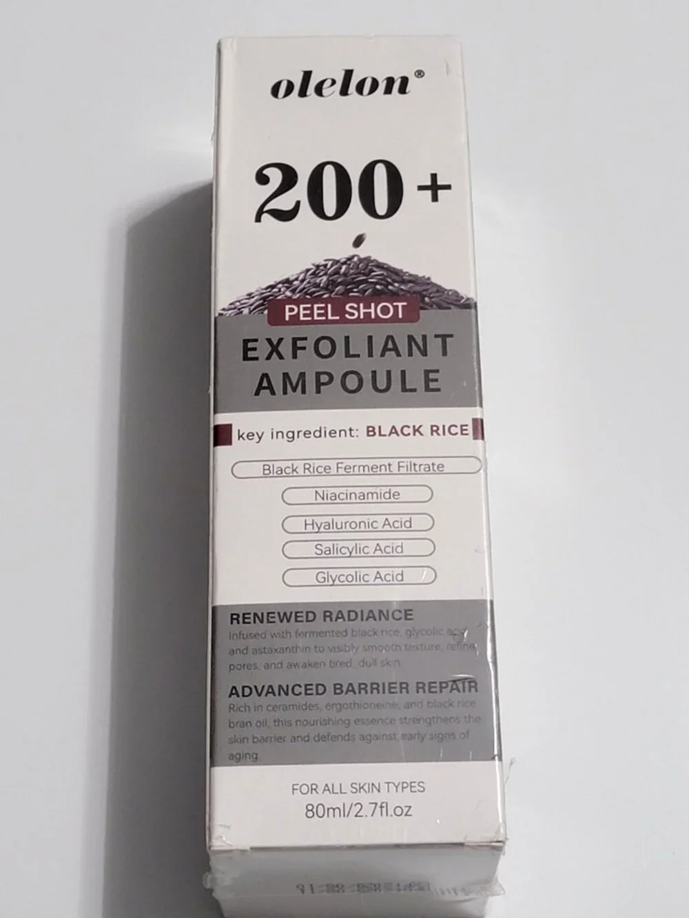 200+ Peeling Shot Exfoliant Ampoule Black Rice NIB